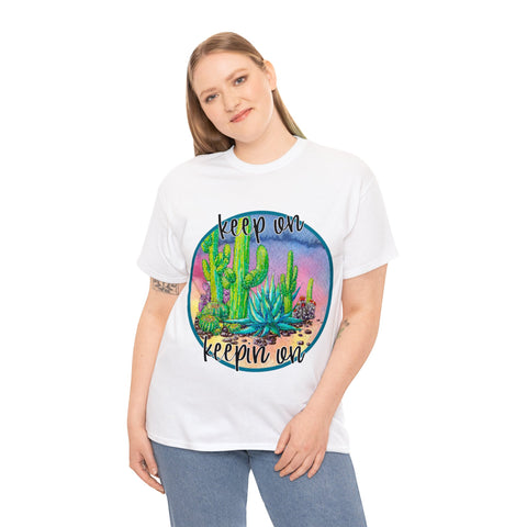 Image of Keep on Keepin on Custom Cactus Print T Shirt