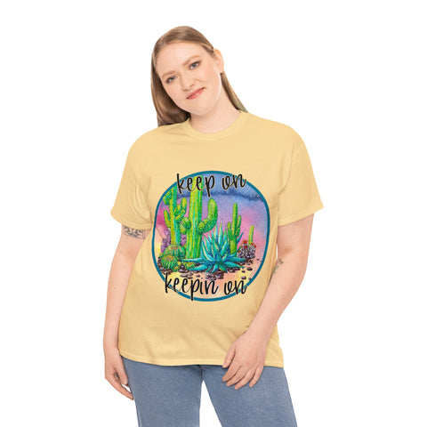 Image of Keep on Keepin on Custom Cactus Print T Shirt
