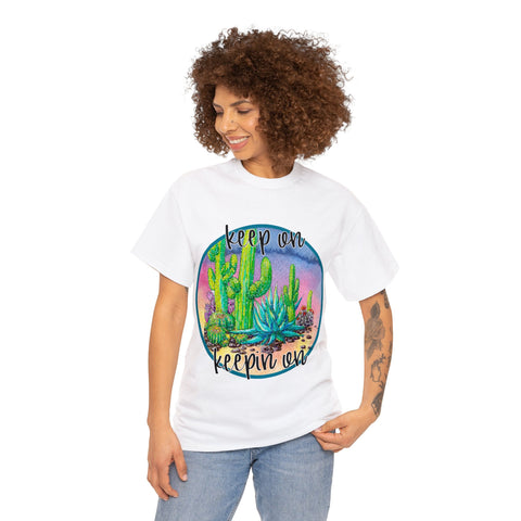 Image of Keep on Keepin on Custom Cactus Print T Shirt
