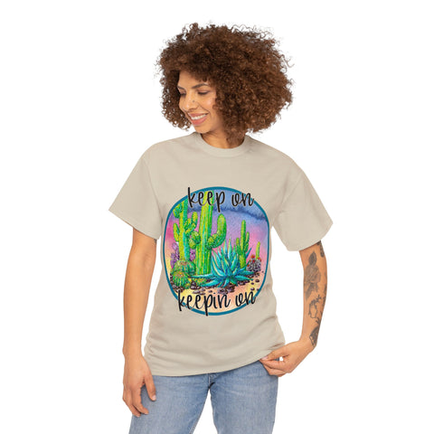 Image of Keep on Keepin on Custom Cactus Print T Shirt