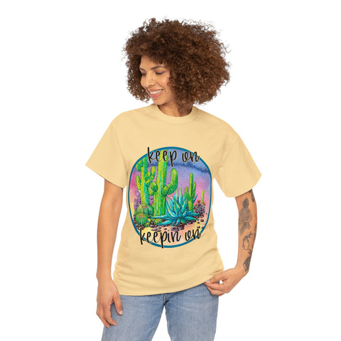Image of Keep on Keepin on Custom Cactus Print T Shirt