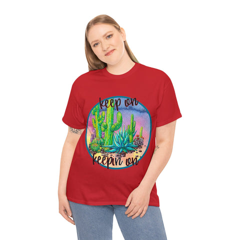 Image of Keep on Keepin on Custom Cactus Print T Shirt