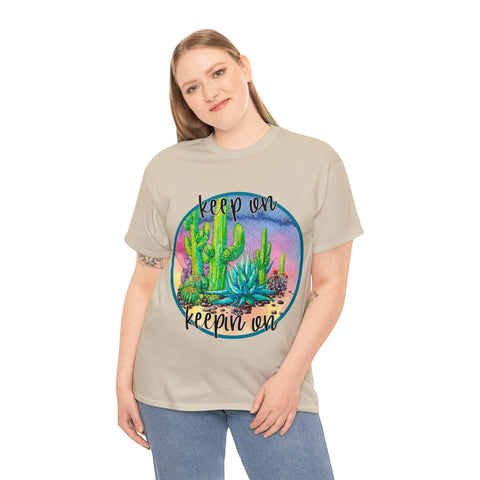 Image of Keep on Keepin on Custom Cactus Print T Shirt