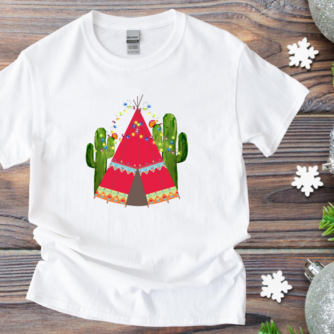 Image of Christmas Cactus Print T Shirt