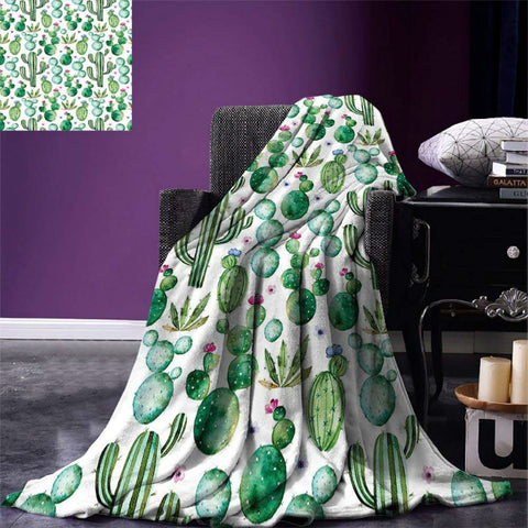 Image of Soft Warm Colorful Cactus Print Blankets