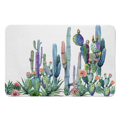 Image of cactus print bathroom decor cactus shower mat