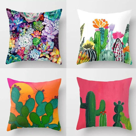 Image of Colorful Cactus Decor Succulent & Cactus Pillow Covers