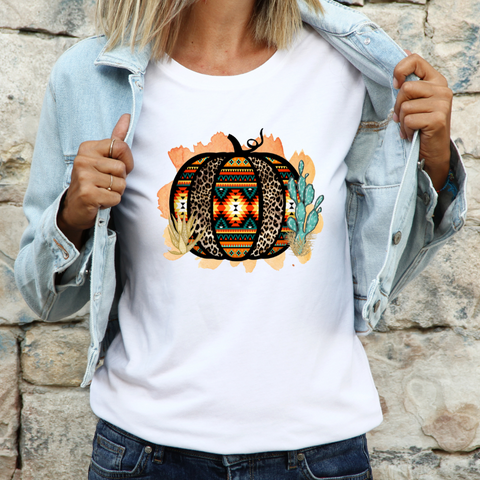 Image of Ladies Long Sleeve Fall Cactus Print Shirt