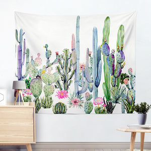 Colorful Cactus Wall Tapestry cactus wall art - Cactus Decor - Cactus Print Tapestry