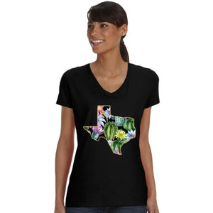 Cactus Lovers Texas T Shirt V Neck