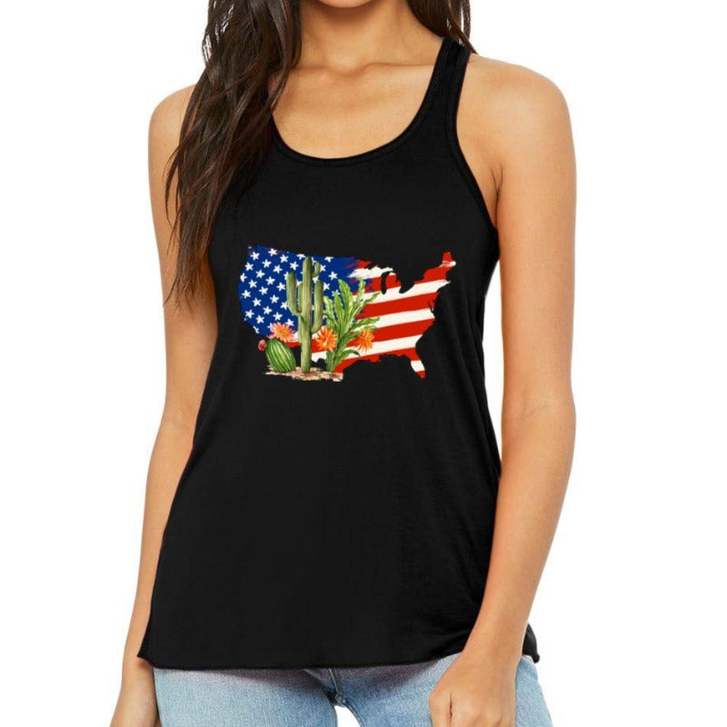 USA Cactus Print Tank Top