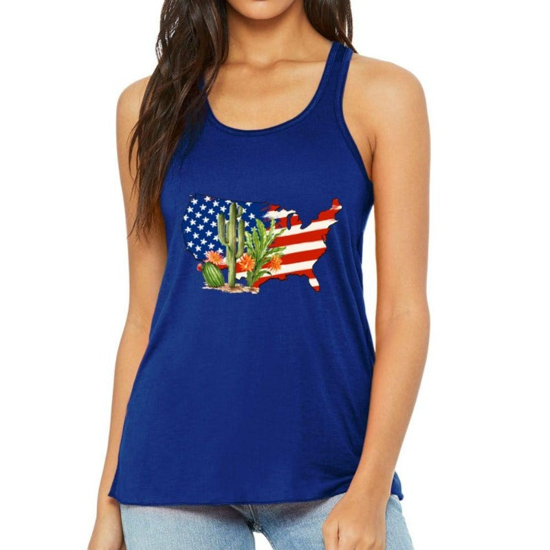 USA Cactus Print Tank Top