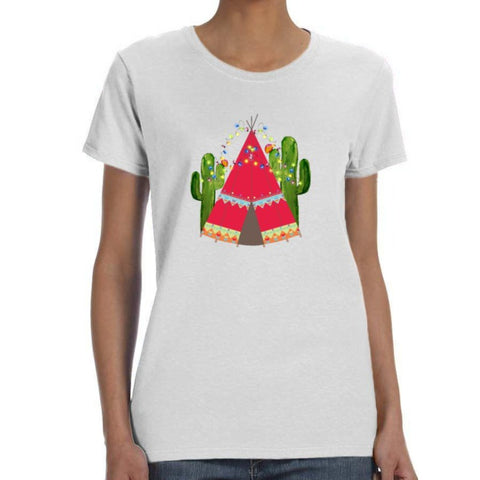 Image of Christmas Cactus Print T Shirt