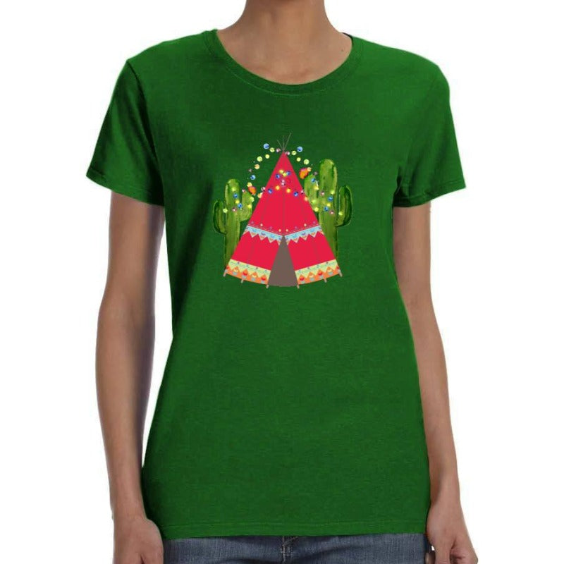 Christmas Cactus Print T Shirt