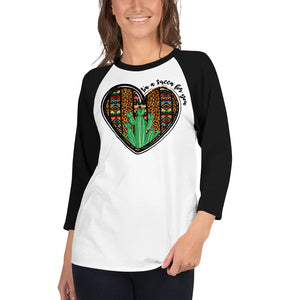 Raglan Sleeve Heart Cactus Shirt