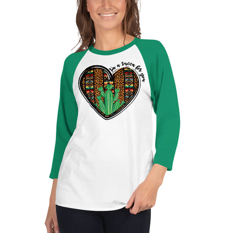 Image of Raglan Sleeve Heart Cactus Shirt
