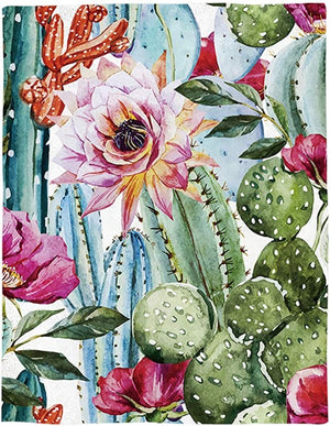 Super Soft  colorful Cactus Print Blanket