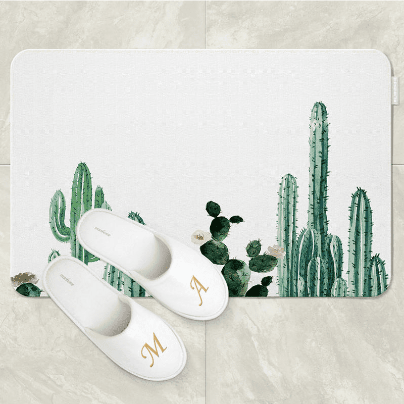 Cactus Decor Cactus Print Shower Mat