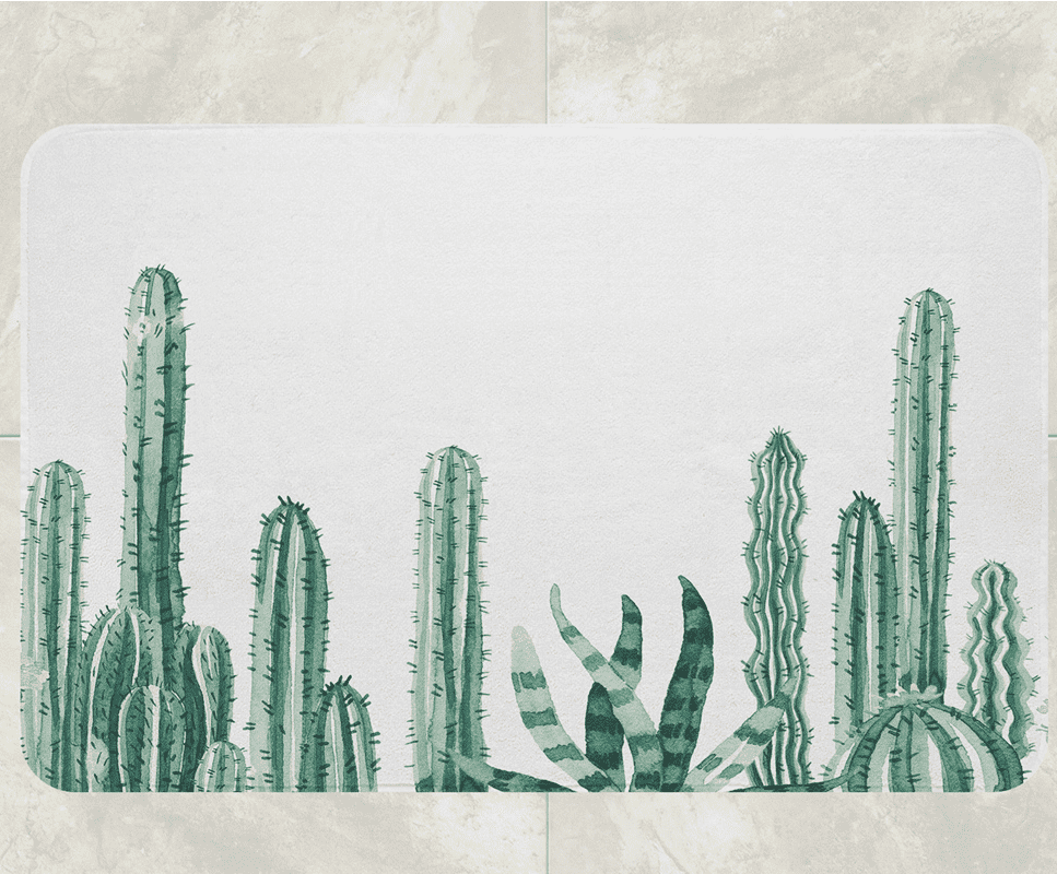 Cactus Decor Cactus Print Shower Mat