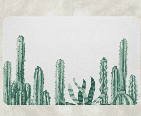 Image of Cactus Decor Cactus Print Shower Mat