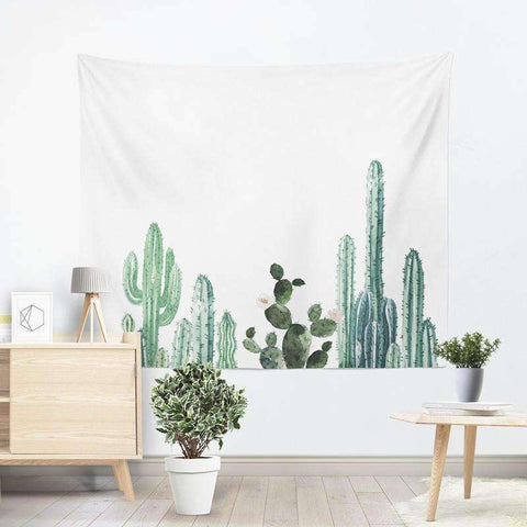 Image of Cactus Decor - Cactus Print Tapestry cactus tapestry succulent wall hanging cactus wall decor