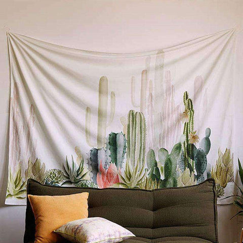 Image of Cactus Decor cactus tapestry succulent wall hanging