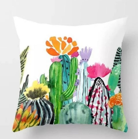 Image of Colorful Cactus Pillow Cover