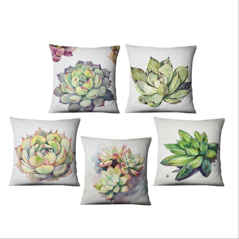 Succulent Style Decorative Pillow Covers cactus decor