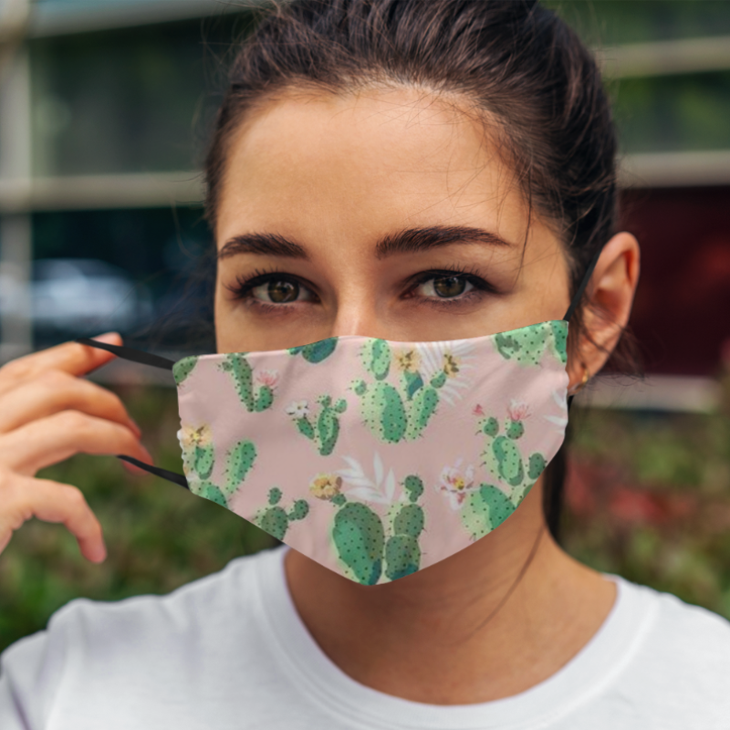 Cactus Print Cloth Face Mask