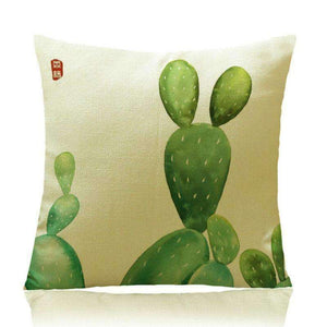 Green Cactus Print Pillow Covers
