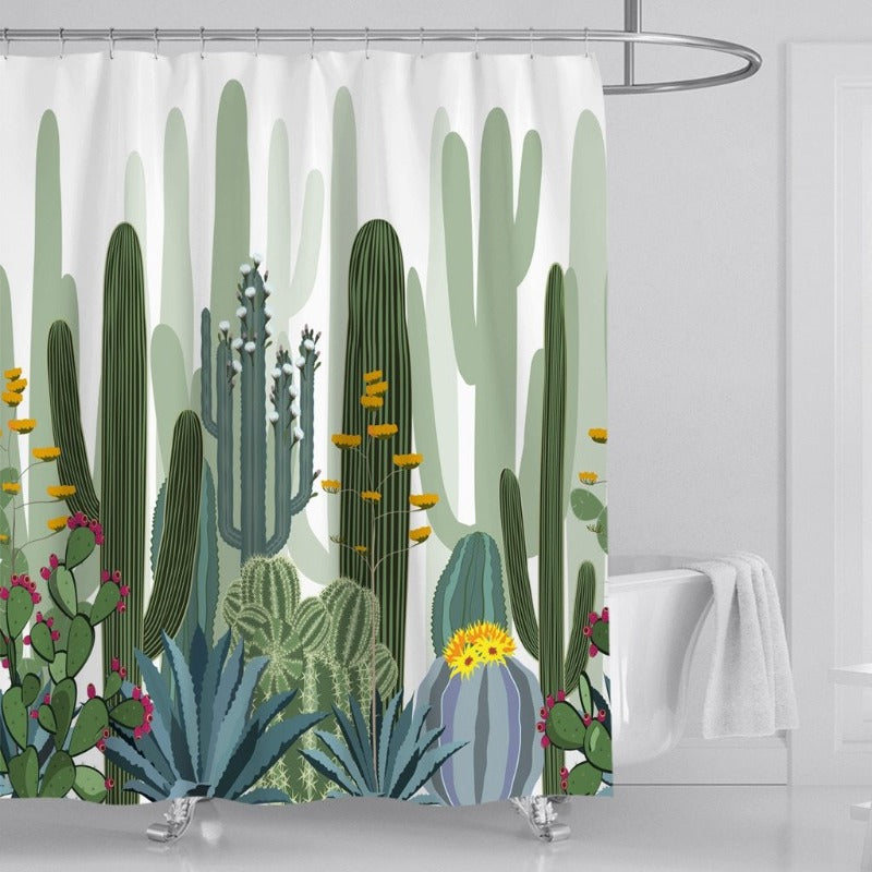 Casual Cactus Print Shower Curtain