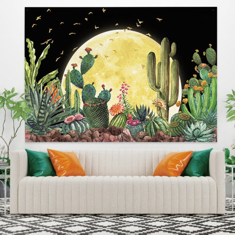 Moonlight Cactus Tapestry