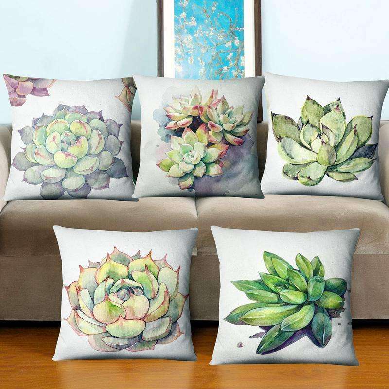 Succulent Style Decorative Pillow Covers cactus decor
