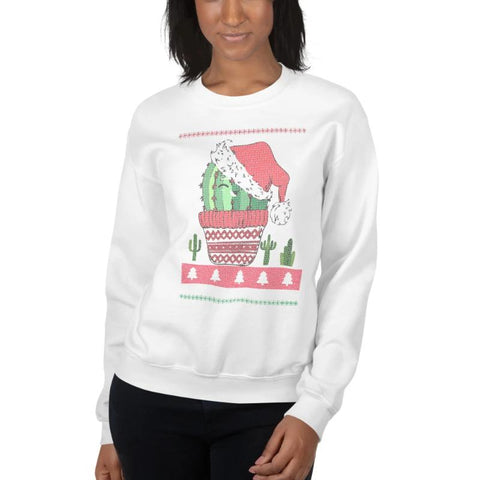 Image of Cactus Print Christmas Sweat Shirt