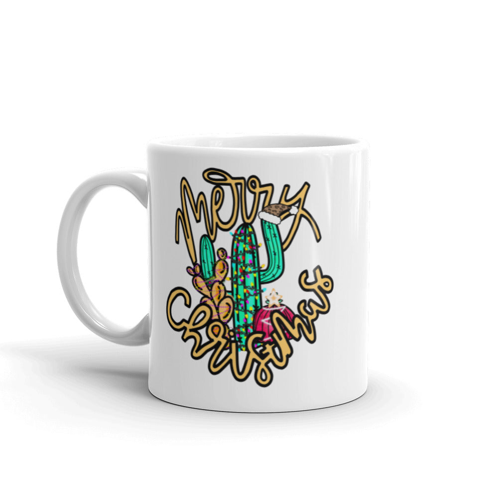 Merry Christmas Cactus Print Mug