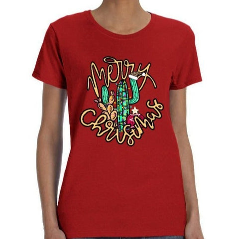 Image of Merry Christmas Cactus Shirt
