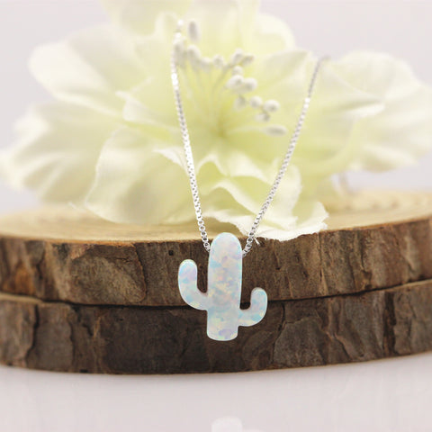 Image of Handmade Opal Cactus Necklace